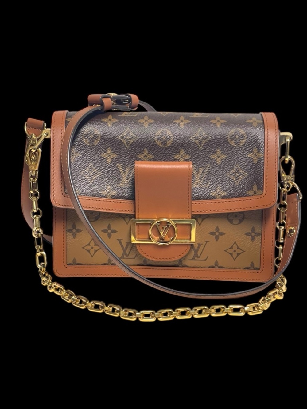 Louis Vuitton Monogram Dauphine MM satchel in Brown and Tan